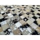 Natrualny skórzany dywan patchwork kwadraty 100% skóra 160x230cm, Indie, postarzany