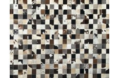 Natrualny skórzany dywan patchwork kwadraty 100% skóra 160x230cm, Indie