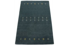 Gładki  dywan Gabbeh Handloom Lori wełna wiskoza zielony 120x180cm