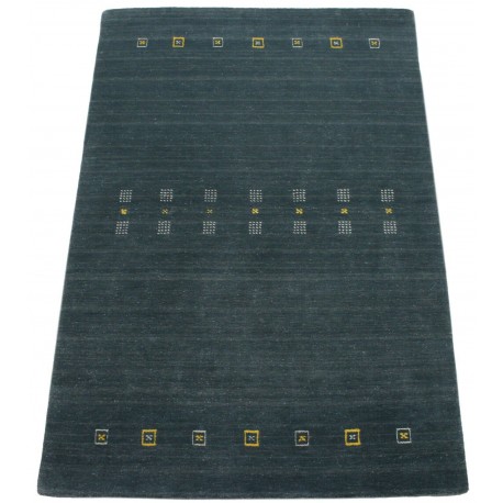 Gładki  dywan Gabbeh Handloom Lori wełna wiskoza zielony 120x180cm