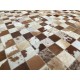 Natrualny skórzany brązowy dywan patchwork kwadraty 100% skóra 160x230cm, Indie