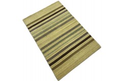Beżowy ekskluzywny dywan Gabbeh Loribaft Indie w kolorowe pasy 120x180cm 100% wełniany