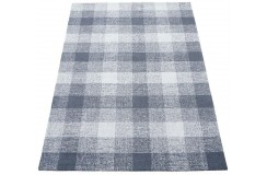Geometryczny szary dywan do salonu W KWADRATY 100% wełniany INDYJSKI 160x230cm