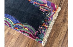 Kolorowy niezwykły dywan ręcznie tkany  70x140cm nepal premium indie