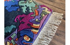Kolorowy niezwykły dywan ręcznie tkany  70x140cm nepal premium indie