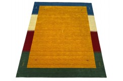 Kolorowy ekskluzywny dywan Gabbeh Loribaft Indie 170x240cm 100% wełniany pomarańczowo-żółty