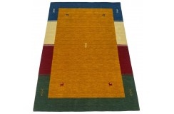 Kolorowy ekskluzywny dywan Gabbeh Loribaft Indie 200x250cm 100% wełniany pomarańczowo-żółty