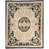 Piękny dywan Aubusson Habei ręcznie tkany z Chin 160x230cm 100% wełna przycinany rzeźbiony czarny i kontrastowy beżowy