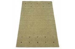 Gładki 100% wełniany dywan Gabbeh Handloom beżowy 250x300cm elikatne wzory