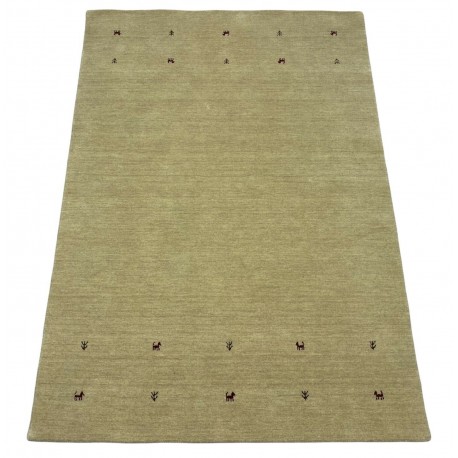 Gładki 100% wełniany dywan Gabbeh Handloom beżowy 250x300cm elikatne wzory