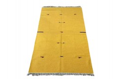 Kolorowy, nowoczesny 100% wełniany kilim Gabbeh - dywan dwustronny ręcznie tkany 120x180cm żółty