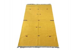 Kolorowy, nowoczesny 100% wełniany kilim Gabbeh - dywan dwustronny ręcznie tkany 120x180cm pomarańczowy żółty