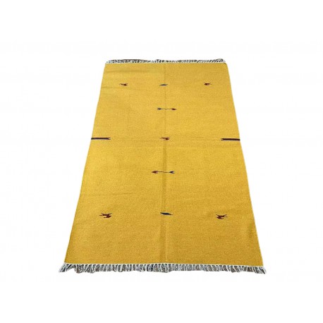 Kolorowy, nowoczesny 100% wełniany kilim Gabbeh - dywan dwustronny ręcznie tkany 120x180cm żółty
