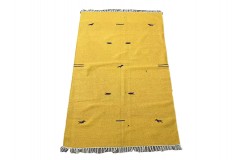 Kolorowy, nowoczesny 100% wełniany kilim Gabbeh - dywan dwustronny ręcznie tkany 120x180cm pomarańczowy żółty