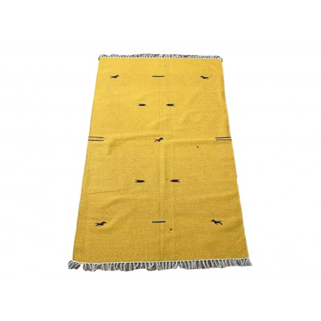 Kolorowy, nowoczesny 100% wełniany kilim Gabbeh - dywan dwustronny ręcznie tkany 120x180cm pomarańczowy żółty