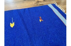 Kolorowy, nowoczesny 100% wełniany kilim Gabbeh - dywan dwustronny ręcznie tkany 120x180cm niebieski