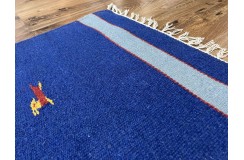 Kolorowy, nowoczesny 100% wełniany kilim Gabbeh - dywan dwustronny ręcznie tkany 120x180cm niebieski