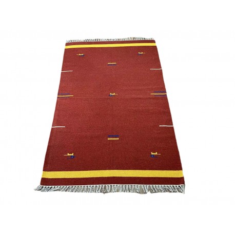 Kolorowy, nowoczesny 100% wełniany kilim Gabbeh - dywan dwustronny ręcznie tkany 120x180cm czerwony