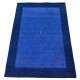 Gładki 100% wełniany dywan Gabbeh Handloom niebieski 170x240cm etniczne wzory