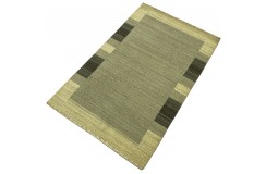 Beżowy ekskluzywny dywan Gabbeh Loribaft Indie 120x180cm 100% wełniany w pasy