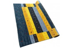 Kolorowy ekskluzywny dywan Gabbeh Loribaft Indie 170x240cm 100% wełniany niebieskie tło