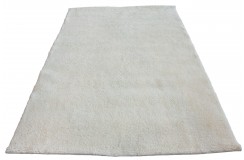 Ecru gładki dywan Berber Marokański do salonu 100% wełniany 200x300cm