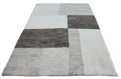 Brązowo-bezowy dywan Berber Marokański geometryczny do salonu 100% wełniany 170x240cm