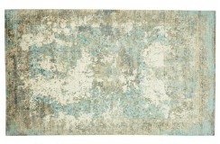 Unikatowy zielony dywan jedwabny z Indii deseń vintage 200x300cm luksus