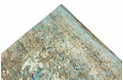 Unikatowy zielony dywan jedwabny z Indii deseń vintage 250x350cm luksus