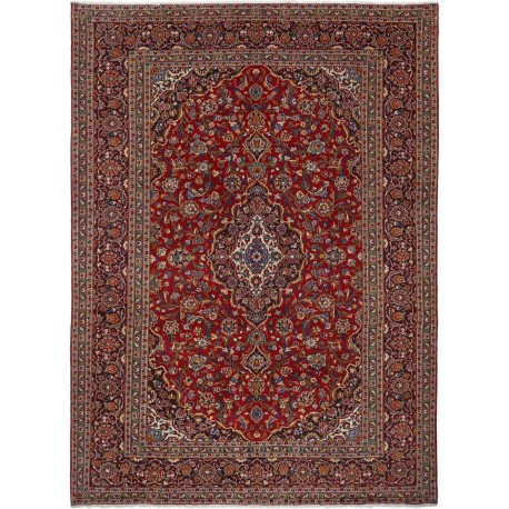 Piękny oryginalny dywan Kashan (Keszan) z Iranu z medalionem wełna 250x350cm perski klasyk