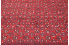 Oryginalny dywan Buchara z Afganistanu 100% wełna 250x350 czerwony