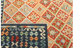 Etniczny kilim szary z Afganistanu dzieło Chobi nomadyczny 300x400cm