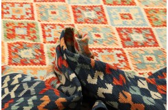 Etniczny kilim szary z Afganistanu dzieło Chobi nomadyczny 300x400cm