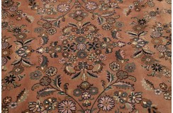 Kwiatowy ręcznie tkany dywan Tabriz z Indii wełniany brązowy 300x400