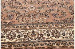 Kwiatowy ręcznie tkany dywan Tabriz z Indii wełniany brązowy 300x400