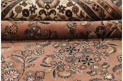 Kwiatowy ręcznie tkany dywan Tabriz z Indii wełniany brązowy 300x400