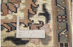 Kwiatowy ręcznie tkany dywan Tabriz z Indii wełniany brązowy 300x400