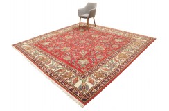 Klasyczny perski dywan Tebriz z Iranu 300x300cm czerwony kwadrat