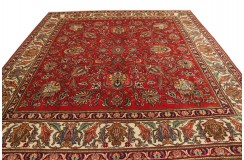 Klasyczny perski dywan Tebriz z Iranu 300x300cm czerwony kwadrat