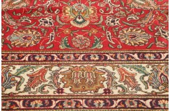 Klasyczny perski dywan Tebriz z Iranu 300x300cm czerwony kwadrat