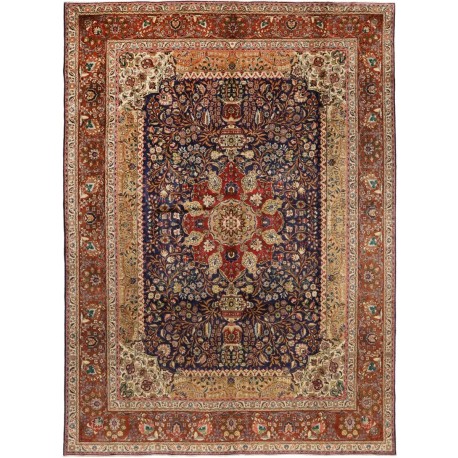 Dywan perski Tabriz 40 Raj ok 300x400cm 100% wełna z Iranu granatowy klasyczny kwiatowy 