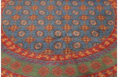 Wełniany dywan afgański 200x200cm ręcznie tkany 100% wełna okrągły