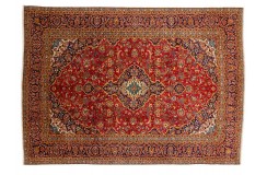 Piękny oryginalny dywan Kashan (Keszan) z Iranu z medalionem wełna 300x400cm perski klasyk