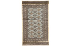 Chodnik Buchara - dywan ręcznie tkany z Pakistanu wełna i jedwab ok 120x200cm szary