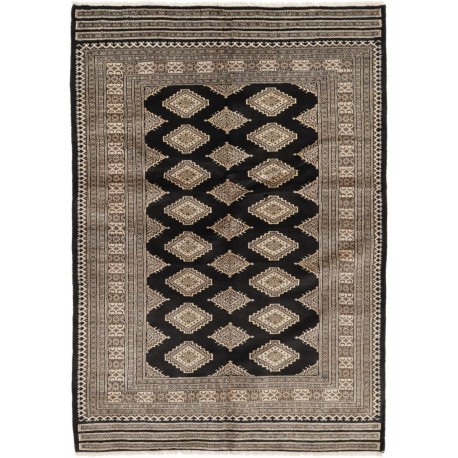 Chodnik Buchara - dywan ręcznie tkany z Pakistanu wełna i jedwab ok 140x200cm czarny