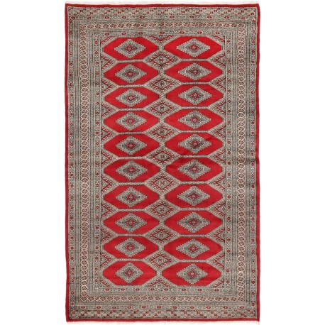 Chodnik Buchara - dywan ręcznie tkany z Pakistanu wełna i jedwab ok 155x255cm czerwony