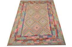 Etniczny kilim szary z Afganistanu dzieło Chobi nomadyczny 300x450cm