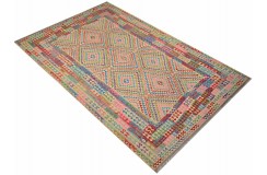 Etniczny kilim szary z Afganistanu dzieło Chobi nomadyczny 300x450cm
