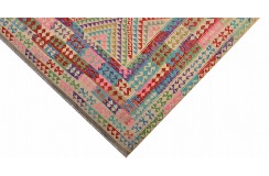 Etniczny kilim szary z Afganistanu dzieło Chobi nomadyczny 300x450cm