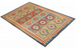Etniczny kilim szary z Afganistanu dzieło Chobi nomadyczny 300x400cm